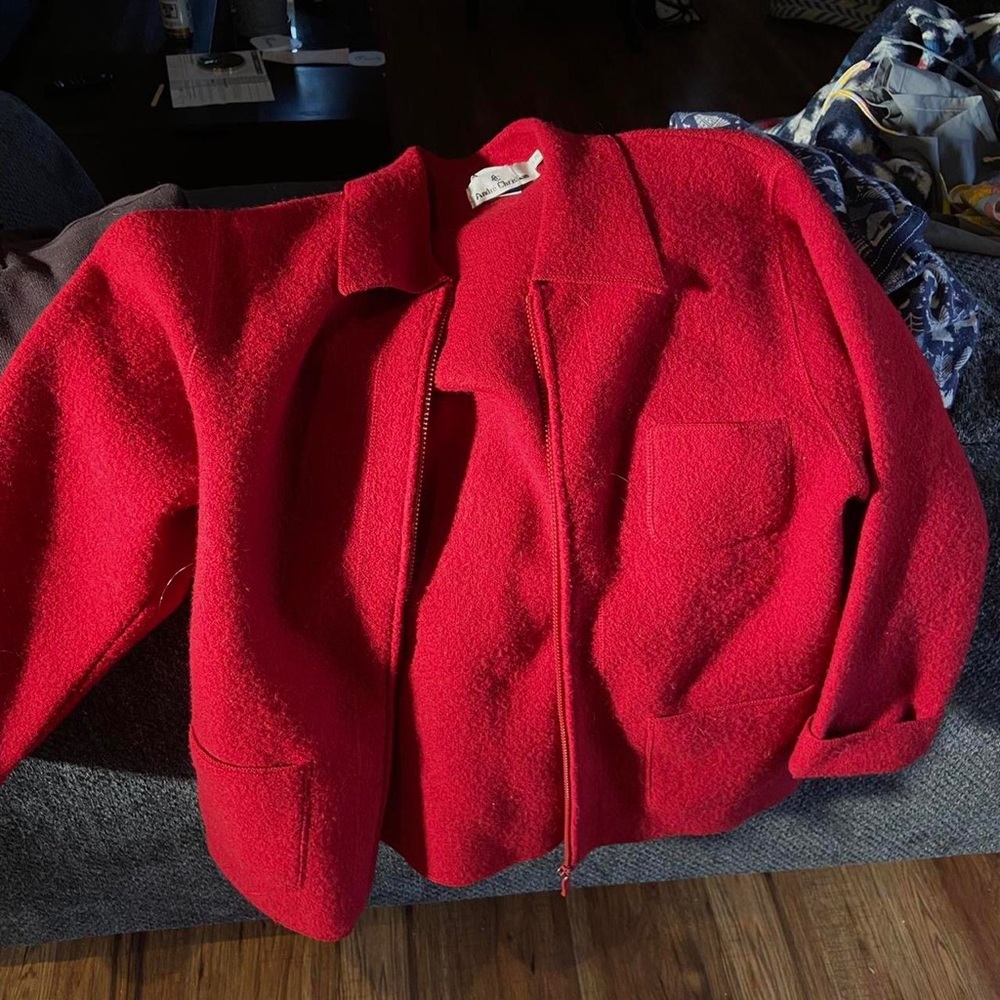 André Christian 100% wool, red jacket
